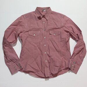 Vintage Women’s Rockies Red & White Check Pearl Snap Long Sleeve Shirt S Small
